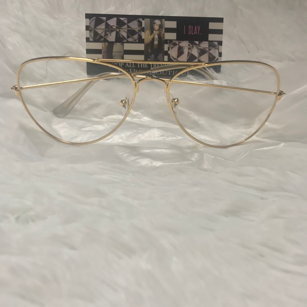 Gold aviator glasses